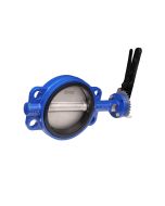 Lever operated chrome disc butterfly valve, 100 mm - Agrico