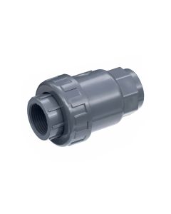 PVC female to female BSP thread single union check valve, 15 mm - Agrico