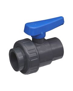PVC single union female to female BSP thread valve, 1-1/4" - Agrico