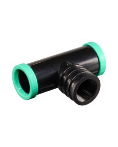 Full flow to female thread tee, 20 mm x 1/2" - Agrico