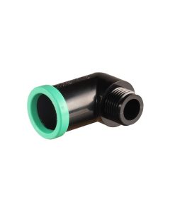 Full flow to male thread elbow, 20 mm x 1/2" - Agrico