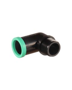 Full flow to male thread elbow, 20 mm x 3/4" - Agrico
