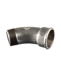 Galvanised male to female BSP thread bend, 45°, 1/2" x 1/2" - Agrico