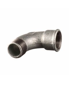 Galvanised male to female BSP thread bend, 90°, 3/4" x 3/8"- Agrico