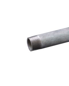 Galvanised steel male to male BSP thread medium random pipe, 6 m - Agrico