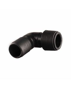 Nylon hose barb to male bsp thread elbow, 25 mm x 1" - Agrico