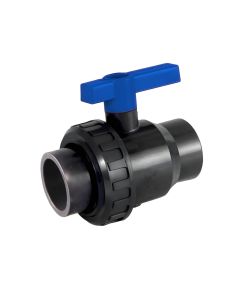 PVC solvent to solvent weld single union ball valve, 50 mm - Agrico