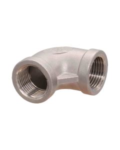 Stainless steel female to female BSP thread elbow, 90° - Agrico