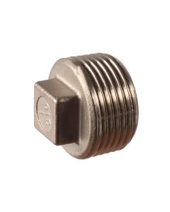 Stainless steel male BSP thread end plug, 2" - Agrico