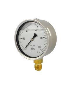 Stainless steel glycerine filled pressure gauge 8 mm, 160kPa - Agrico